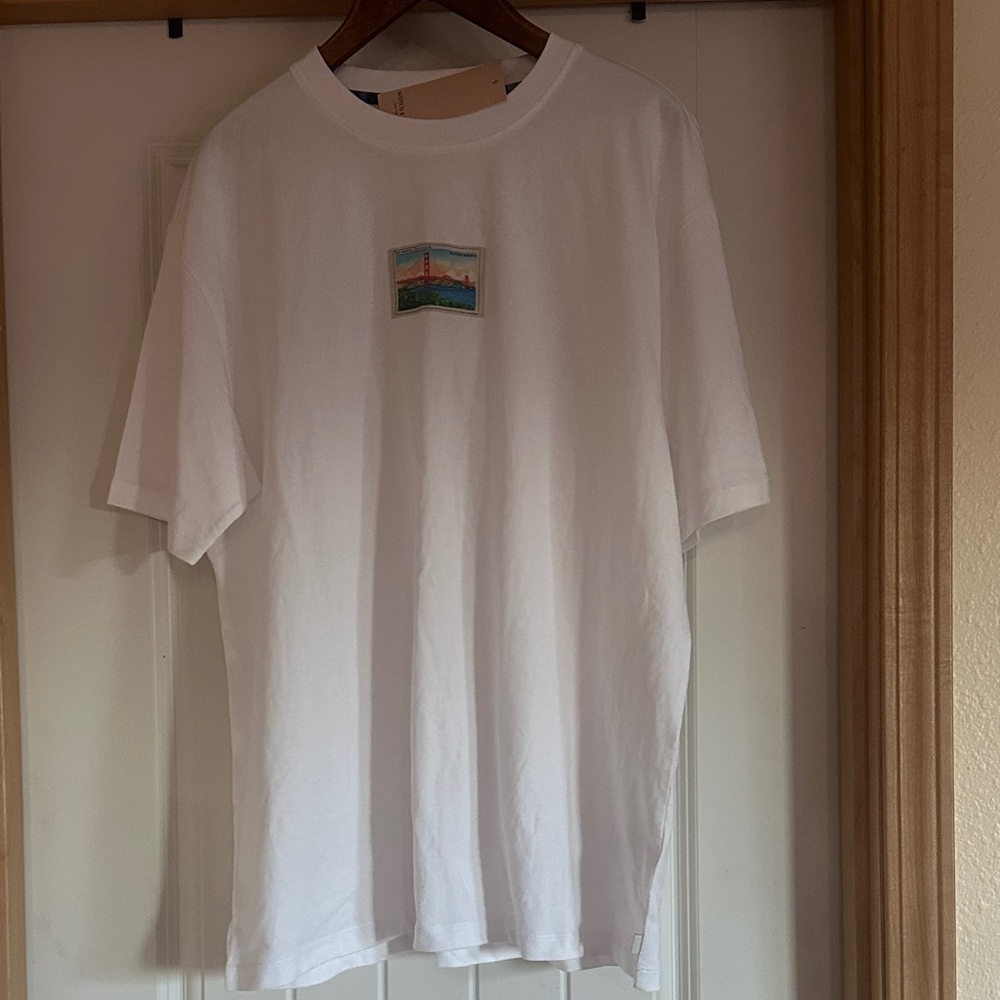 Scotch & Soda White Tee with Colorful Chest Patch